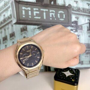 Fossil BQ2611 Evanston Multifunction Gold-Tone Stainless Steel Watch